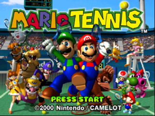 Mario Tennis title screen for Nintendo 64